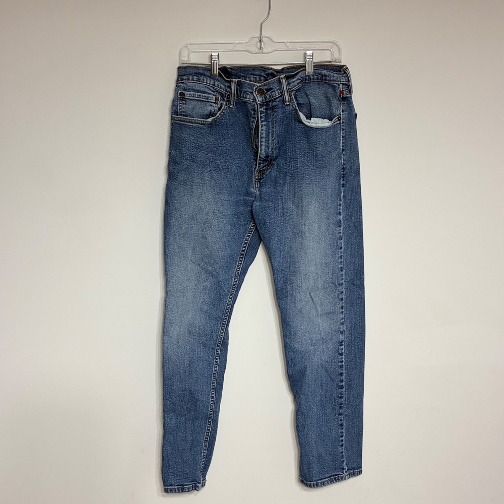 Levis 505 Regular Fit Jeans Mens 34x30 Medium Wash Blue Straight Leg Denim